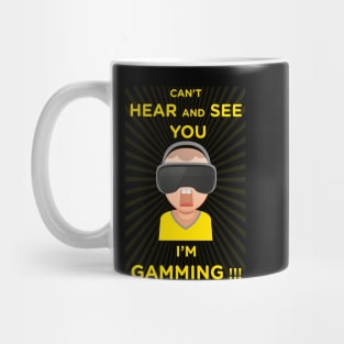 funny headset cant hear and see you im gaming Mug